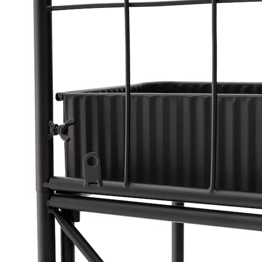 Glitzhome® 68" 3-Tier Black Metal Shelf Planter Stand